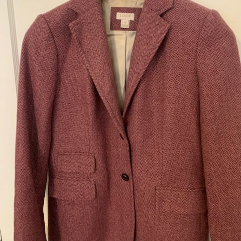 J. Crew Blazer in Herringbone Plum